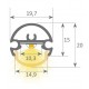 Perfil Redondo aluminio  lacado Blanco 19,7mm para tiras LED, barra 2 Metros