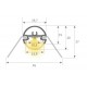 Perfil Redondo aluminio  lacado Blanco 19,7mm para tiras LED, barra 2 Metros