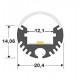 Perfil Aluminio anodizado Redondo 21x17mm. ECO para tiras LED, barra 2 Metros -completo-