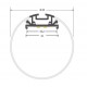 Perfil Aluminio anodizado Eco con difusor Redondo 60mm. para tiras LED, barra 2 Metros - completo, desde 15,00€/mt