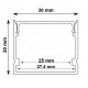 Perfil Aluminio Superficie 30x20mm. para tiras LED, barra 2 metros -Completo-
