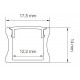 Perfil Aluminio Superficie Negro LINE 17,5x14mm. para tiras LED, barra de 3 Metros 