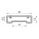 Perfil Aluminio Plata Superficie 25x7,5mm. para tiras LED, barra 2 metros