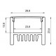 Perfil Aluminio Blanco Superficie 28,6x23,4mm. para tiras LED, barra 3 metros