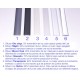 Difusor Cuadrado Glaseado para perfil aluminio anodizado Certificado, DGQ6, tira 2 mts.