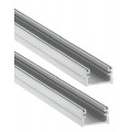 Perfil Superficie aluminio anodizado 16x11mm para tiras LED, 6 mts (2 tramos de 3 mts)