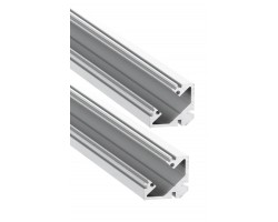 Perfil Angulo aluminio anodizado 19x19mm para tiras LED, 6 mts (2 barras 3 Metros)