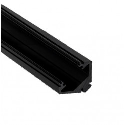 Perfil Angulo aluminio anodizado Negro 22x22mm para tiras LED, barra 2 Metros