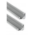 Perfil Angulo aluminio anodizado 22x22mm para tiras LED, 6mts (2 tramos de 3 Metros)