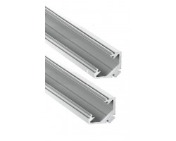 Perfil Angulo aluminio anodizado 22x22mm para tiras LED, 6mts (2 tramos de 3 Metros)