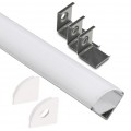 Perfil Aluminio Angulo 16x16mm. ECO para tiras LED, barra 2 Metros -Completo- a 3€/metro