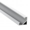 Perfil Aluminio anodizado Angulo Blanco 18x18mm. BASIC para tiras LED, barra 2 Metros