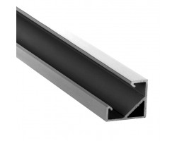 Perfil Aluminio anodizado Angulo Plata 18x18mm. BASIC para tiras LED, barra 2 mts.
