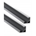 Perfil Aluminio anodizado Angulo Plata 18x18mm. BASIC para tiras LED, 6mts (2 tramos de 3 Metros)
