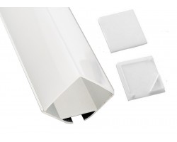 Perfil Aluminio Angulo 30x30mm. C para tiras LED de hasta 20mm, barra 2 Metros -Completo-