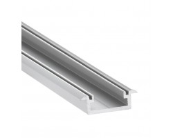 Perfil empotrar aluminio anodizado 21x8mm para tiras LED, barra 2 Metros