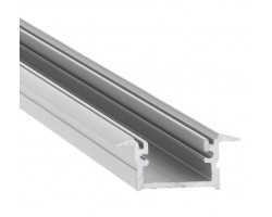 Perfil empotrar aluminio anodizado 24x12mm para tiras LED, barra 2 Metros