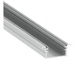 Perfil empotrar aluminio anodizado 28x12mm para tiras LED, barra 2 Metros