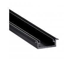 Perfil empotrar aluminio anodizado Negro 21x8mm para tiras LED, barra 2 Metros