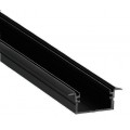 Perfil empotrar aluminio anodizado Negro 28x12mm para tiras LED, barra 2 Metros