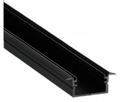 Perfil empotrar aluminio anodizado Negro 28x12mm para tiras LED, barra 2 Metros