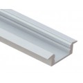 Perfil Aluminio Empotrar LINE Blanco 24x7mm. para tiras LED, barra 2 Metros