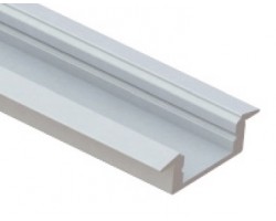 Perfil Aluminio Empotrar LINE Blanco 24x7mm. para tiras LED, barra 2 Metros