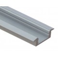 Perfil Aluminio Empotrar LINE 24x7mm. para tiras LED, barra 2 Metros