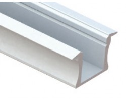 Perfil Aluminio Empotrar LINE Blanco 24x14mm. para tiras LED, barra 2 ó 3 Metros