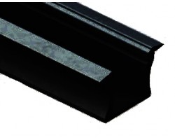 Perfil Aluminio Empotrar LINE Negro 24x14mm. para tiras LED, barra 2 ó 3 Metros