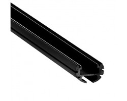 Perfil Redondo aluminio anodizado Negro 19mm para tiras LED, barra 2 Metros