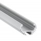 Perfil Aluminio anodizado Redondo 21x17mm. para tiras LED, barra 2 Metros -completo- (a 14,00€/mt.) Acabado Blanco