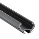 Perfil Aluminio anodizado Redondo 21x17mm. para tiras LED, barra 2 Metros -completo- (a 13,00€/mt.) Acabado Plata