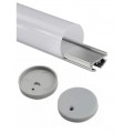 Perfil Aluminio anodizado con difusor Redondo ECO2 30mm., barra 2 Metros -completo-