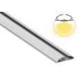 Perfil Aluminio anodizado para difusor Redondo 60mm. para tiras LED, barra 3 Metros