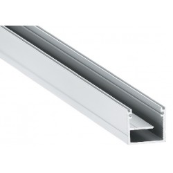 Perfil superficie aluminio anodizado 20,4x19,8mm para tiras LED, barra 2 Metros