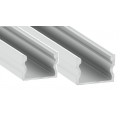 Perfil Aluminio Superficie 17x15mm. para tiras LED, 6mts (2 tramos de 3 Metros)