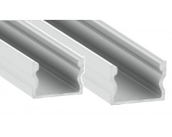 Perfil Aluminio Superficie 17x15mm. para tiras LED, 6mts (2 tramos de 3 Metros)