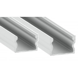 Perfil Aluminio Superficie 17x15mm. para tiras LED, 6mts (2 tramos de 3 Metros)