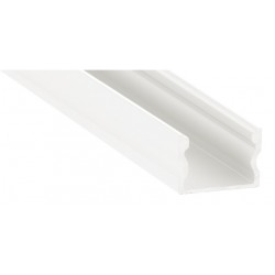 Perfil Aluminio Superficie Blanco 17x15mm. para tiras LED, barra de 2 Metros 