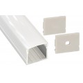 Perfil Aluminio Superficie 23,4x20mm. para tiras LED, barra 2 metros -Completo- (a 8,00€/mt)