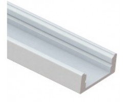Perfil Aluminio Superficie Blanco LINE 17,5x7mm. para tiras LED, barra de 2 Metros 