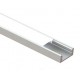 Perfil Aluminio Superficie LINE 17,5x7mm. para tiras LED, barra de 3 Metros 