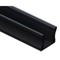 Perfil Aluminio Superficie Negro LINE 17,5x14mm. para tiras LED, barra de 3 Metros 