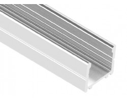 Perfil Aluminio Superficie Blanco LINE 17,5x15mm. para tiras LED, barra de 2 Metros