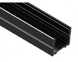 Perfil Aluminio Superficie Negro LINE 17,5x15mm. para tiras LED, barra de 2 Metros