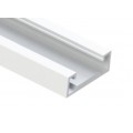 Perfil Aluminio Blanco Superficie 25x7,5mm. para tiras LED, barra 2 metros
