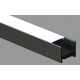 Perfil Aluminio Negro Superficie 28,6x23,4mm. para tiras LED, barra 2 metros
