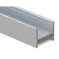 Perfil Aluminio Plata Superficie 28,6x23,4mm. para tiras LED, barra 2 metros