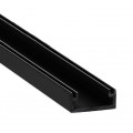 Perfil Superficie aluminio anodizado Negro 16x7mm para tiras LED, barra 2 Metros